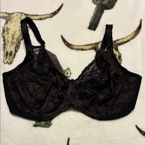 Wacoal Black Lace Underwire Bra, 36G